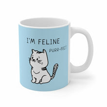 Load image into Gallery viewer, I&#39;m Feline Purr-Fect Mug in Blue
