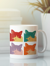 Load image into Gallery viewer, Cats Today 4-Panel Pop Art Coffee Mug
